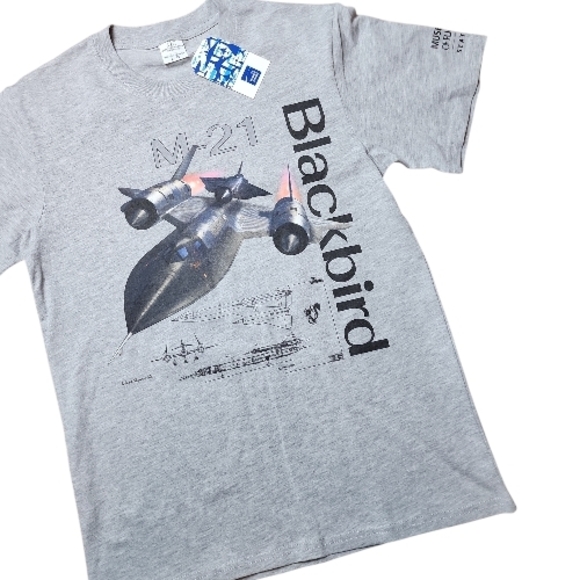 Museum of Flight Other - AUTHENTIC TEE SHIRT COMPANY | Blackbird‎ M-21 Grey Youth Cotton Graphic Tee | L